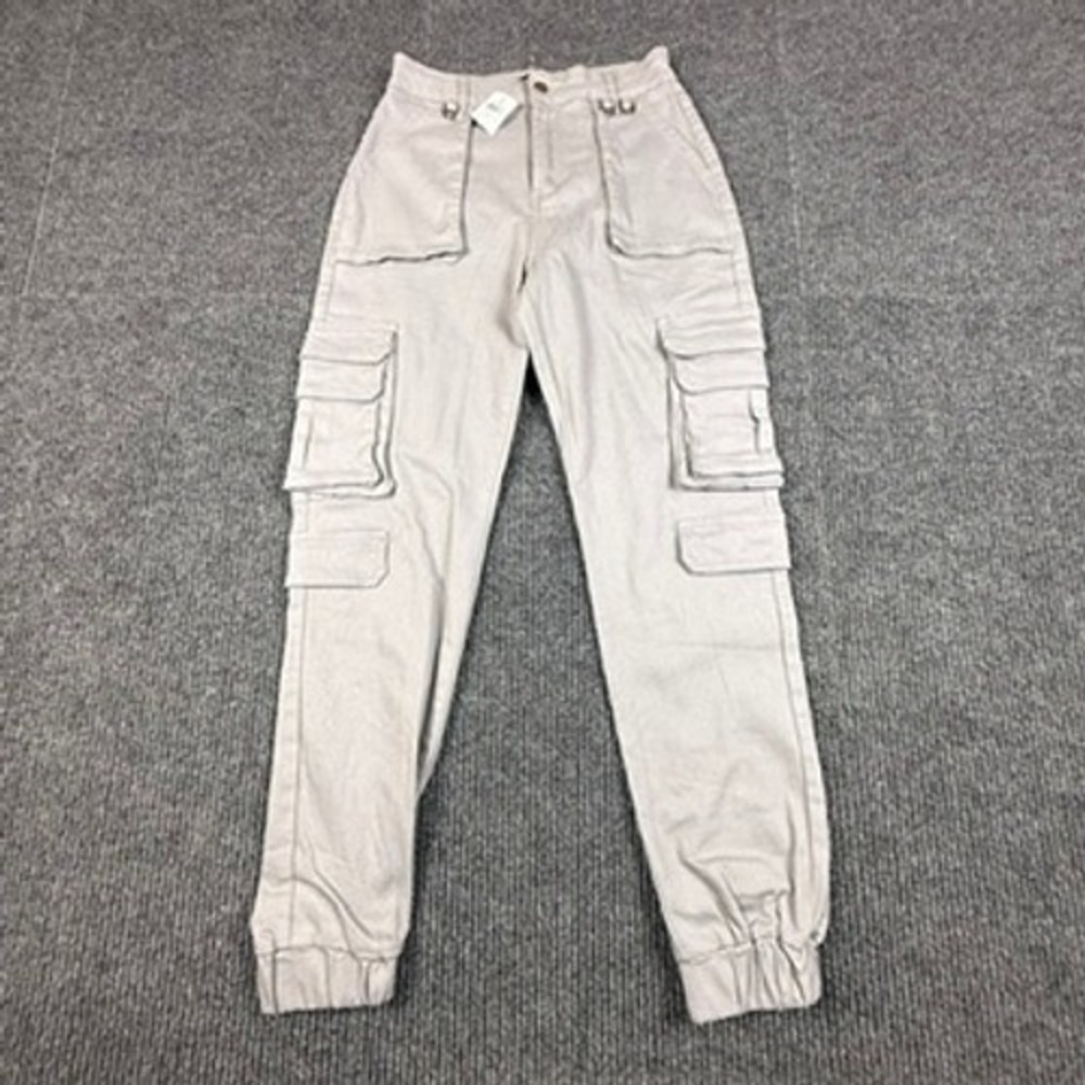 American Bazi Gray Cargo Jogger Pants High Rise Utility Streetwear RJJ-3440 M